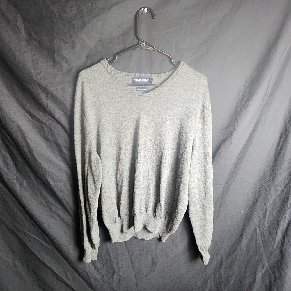 Polo Golf Ralph Lauren Gray Sweater, 100% Merino Wool, Men's Size XL